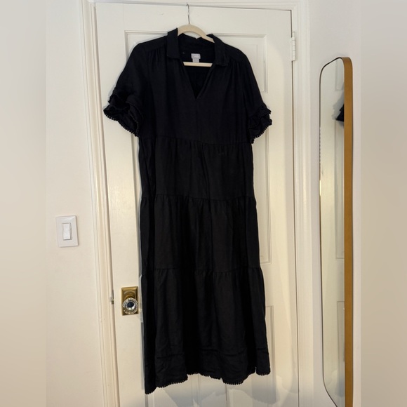 Chico’s Linen Black Maxi Dress - Picture 4 of 5